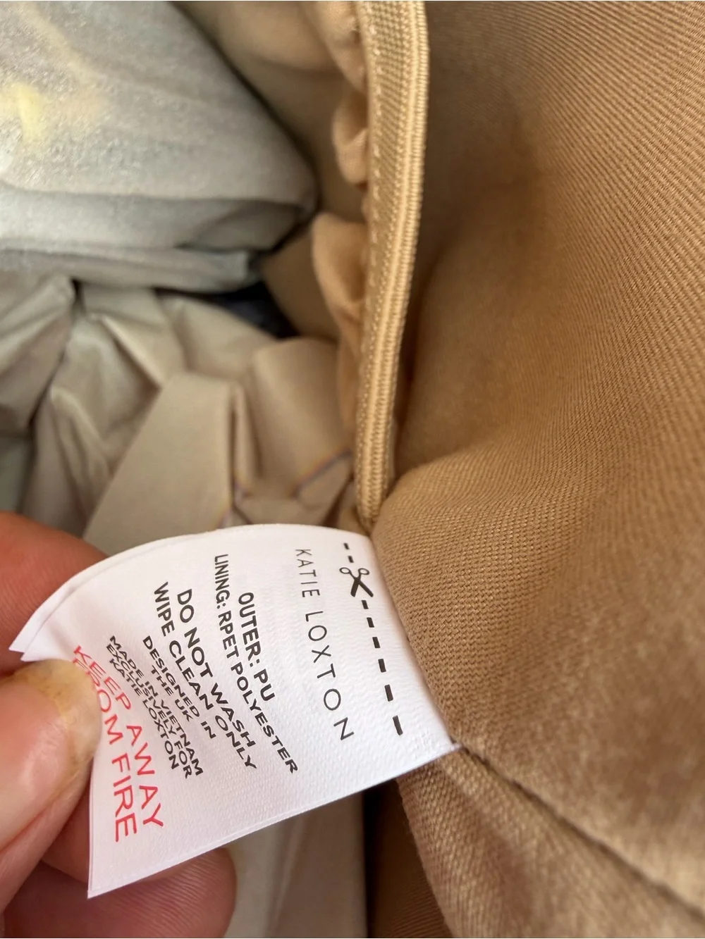 Katie Liston Milan Cabin Bag Taupe Leather-Look